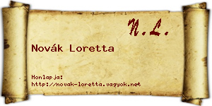 Novák Loretta névjegykártya