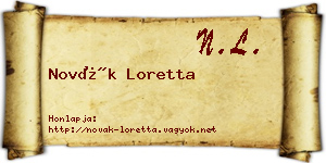 Novák Loretta névjegykártya